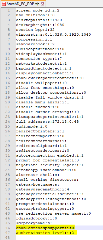 RDP Config File